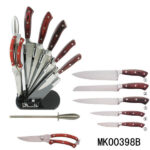 5Pcs Color Wooden Handle  Knife Set With Acryl Stand In Box