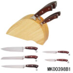 5Pcs Color Wooden Handle  Knife Set With Stand In Box