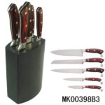 5Pcs Color Wooden Handle  Knife Set With Wooden Stand