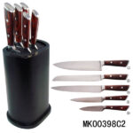 5Pcs Color Wooden Handle Knife Set With Arbitrary Wooden Stand