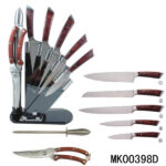 5Pcs Color Wooden Handle  Knife Set With Acryl Stand In Box