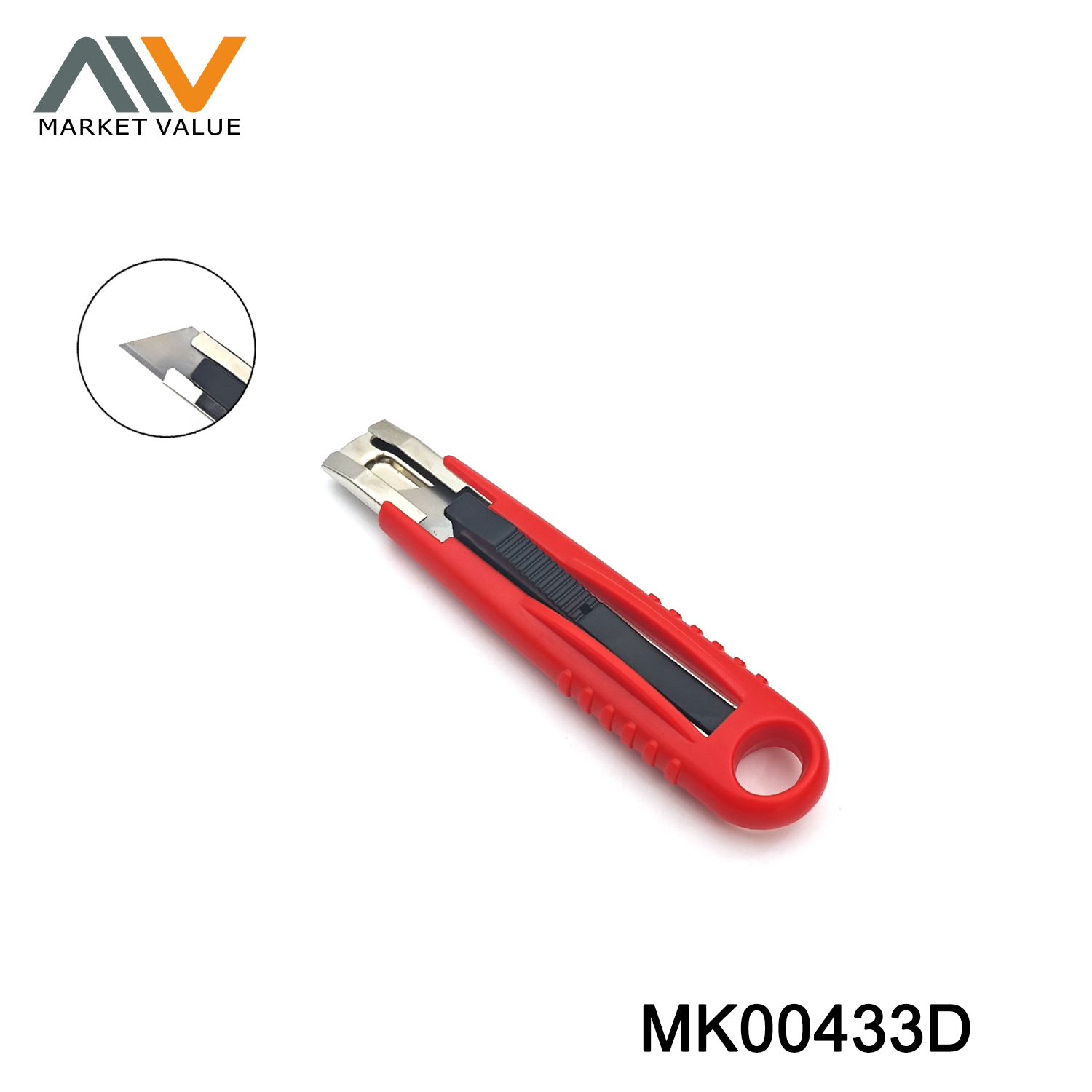 MK00433D Open Carton Knife (Auto Closed) Metal Abs Handle Bc