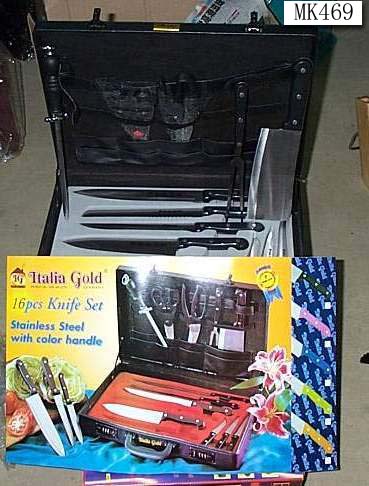 MK00469 16Pcs Bekalite Handle Knife Set In Case