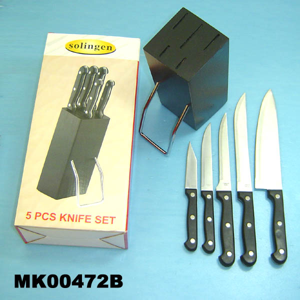 MK00472B 6Pcs Knife Set W/Wooden Block