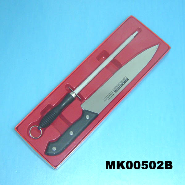 MK00502B Chef Knife & Sharpener 2Pc Set In Tray