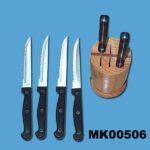 6Pcs Steak Knife & Wooden Block Set