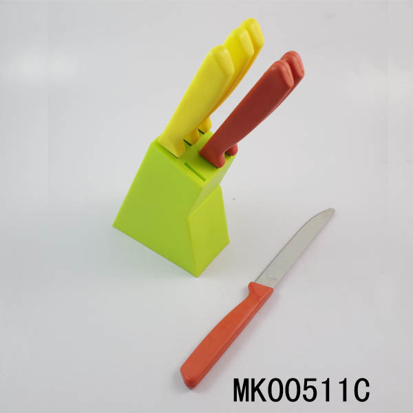 MK00511C Set Of 6Pcs Steak Knife With Plastic Stand Shrink Packing