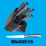 5Pcs Hollow Knife + Wooden Block