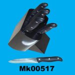 5Pc Knives W/ Wooden Block