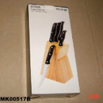 5Pc Knives W/ Wooden Block In Color Box