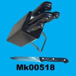 5Pcs Knife + Wooden Block