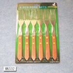 6Pcs S/S  Fork  D.B Wooden Handle B/C