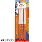 6Pcs Steak Knife Round Head Wooden Handleb/C