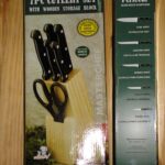7PK KNIFE SET ABS FULL TABG HANDLE PINE BLOCK IN CLR BOX