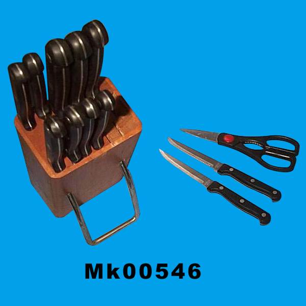 MK00546 13Pcs Wooden Block Knife Set