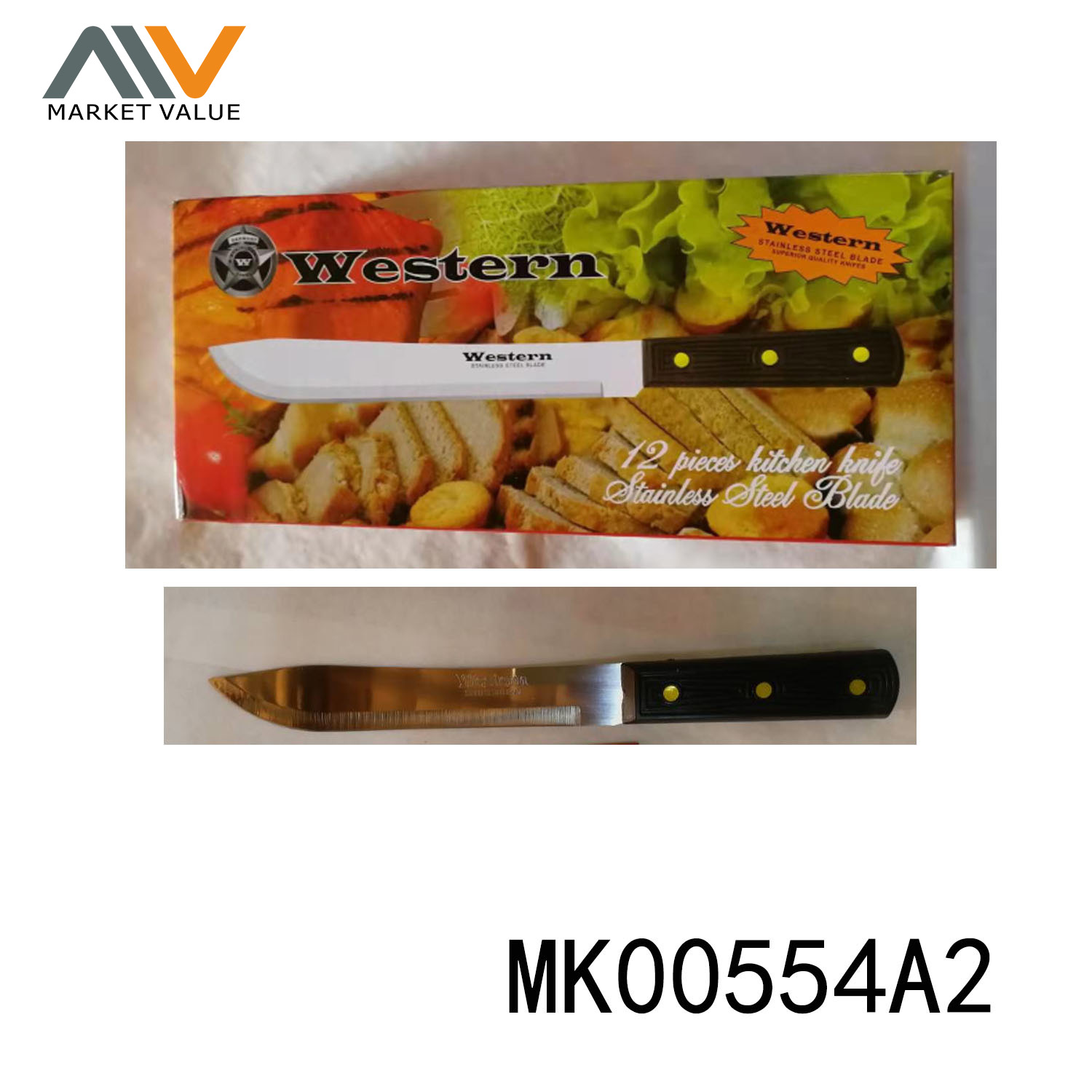 MK00554A2 6" Butcher Knife With Pp Handle 12Pcs In Colour Box
