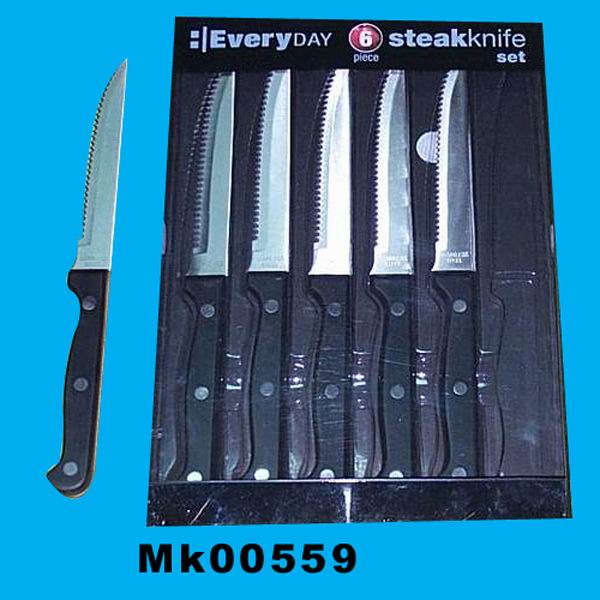 MK00559 6Pcs Steak Knife Bakelite Handle In Box