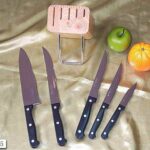 6Pcs Wooden Block Knife Set