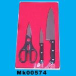 2Pcs Bakelite Handle Knife + Scissors In Velvet Tray
