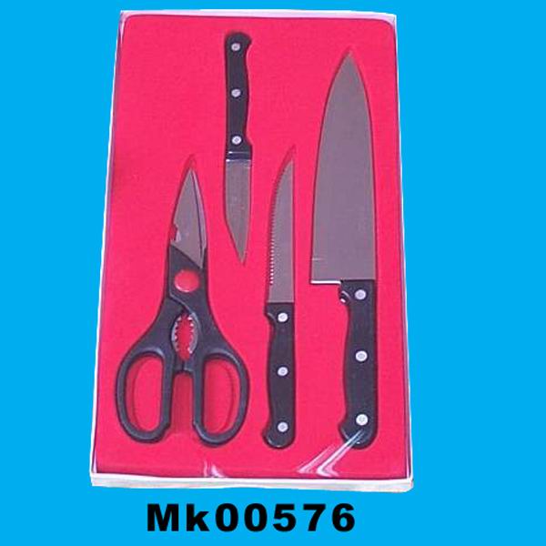 3Pcs Knife + Scissors In Velvet Tray