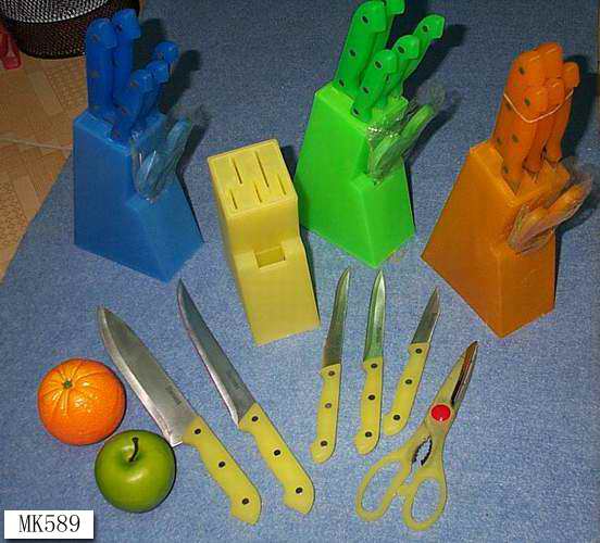 MK00589 7Pcs Plastic Block Knife Set