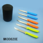 6Pcs Pp Plastic Handle S/S Steak Knife With Plastic Stand