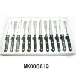 6Pcs Steak Knife W/ 6Pcs Fork In  White Box
