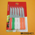 6Pcs Plastic Handle Fruit Knife Set B/C