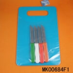 4Pcs Fruit Knife And Plastic Cutter Board Set