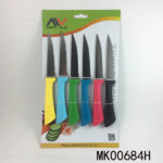 6Pcs Steak Knife W/Injection Pp Handle