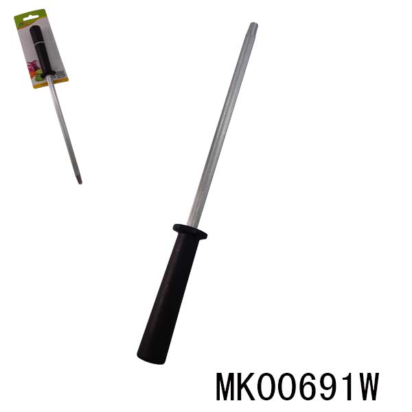 MK00691W 8" Chrome Knife & Scissors Sharpener(Black Handle)