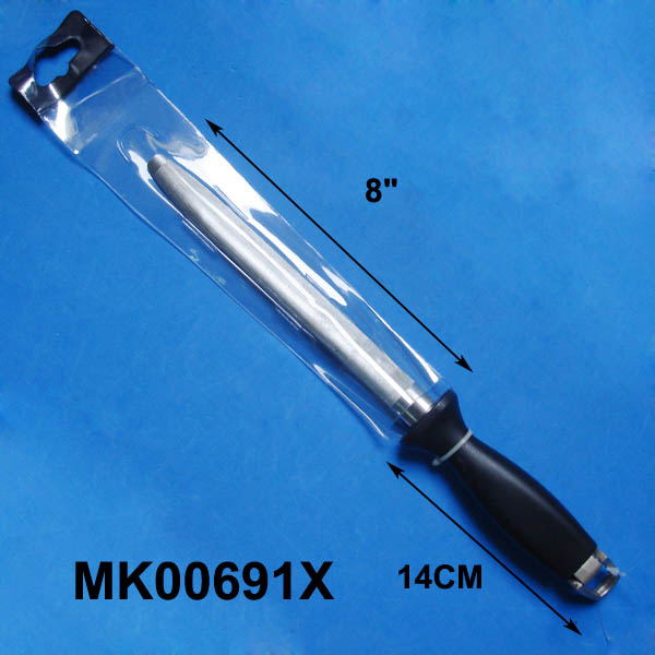 MK00691X 8" Knife & Scissors Flat Sharpener(Black Handle) In Pvc Bag