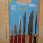 7Pcs Wooden Handle Knife Set W/Cutting Board