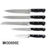 Set Of 5 Pom Handle Knife Damask Steel
