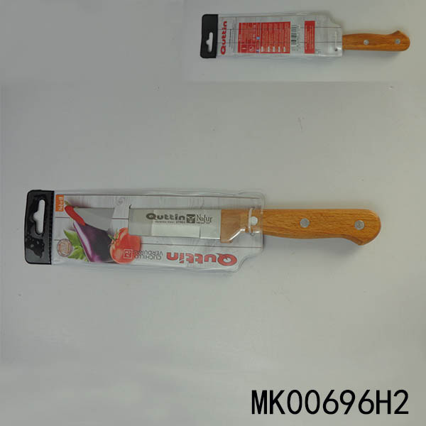 S/S Utility Knife With Beech Handle In Pvc Bag