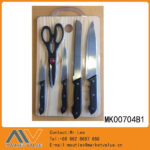 6Pcs Knife Set With Cutting Board Lable  D/B