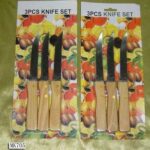 3Pcs Wooden Handle Beef Knife
