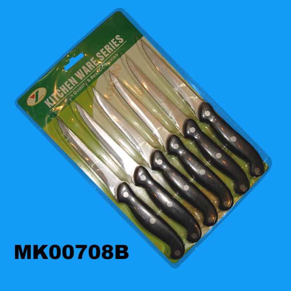 MK00708B 6Pcs Steak Knife D/B Bakelite Handle