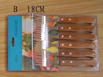 MK00794B 6Pcs Forks Wooden Handle D/B