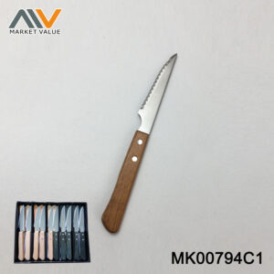 Steak Knife With Wooden Handle With Pvc Bag