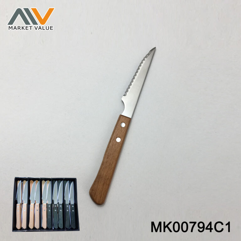 Steak Knife With Wooden Handle With Pvc Bag
