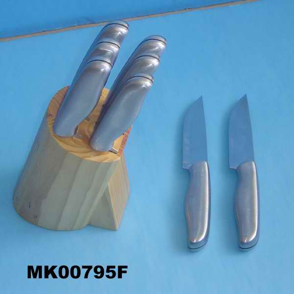 MK00795F 6Pcs Steak Knife And Stand In Colour Box