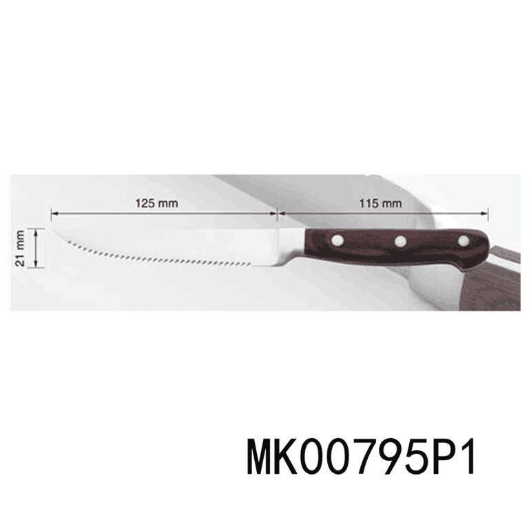 4Pcs 9.5" Steak Knife Wooden Handle In White Box