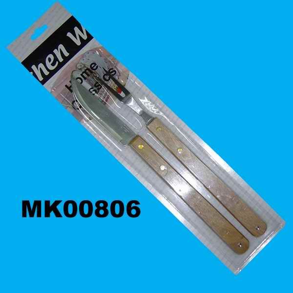 MK00806 Bbq Knife & Forks W/Wooden Handle B/C