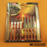 10Pcs Wooden Handle Bbq Grill Set(Knife & Fork) D/B