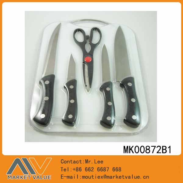 Pcs Kitchen Knife With Black Half Tang Pp Handle