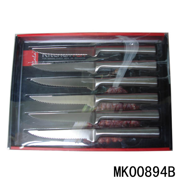 MK00894B 6Pcs Steak Knife Hollow Hanlde In Box