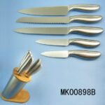 5Pcs Kitchen Knife Set With Hollow Handle+Steel Holder