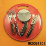 Pizza Knife & 2Pcs Fork & Pizza Cutter & Plastic Board