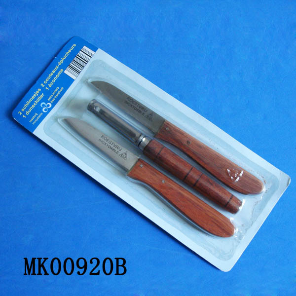 MK00920B 3Pcs Kitchen Set 2Pcs Fruit Knife + Peeler B/C
